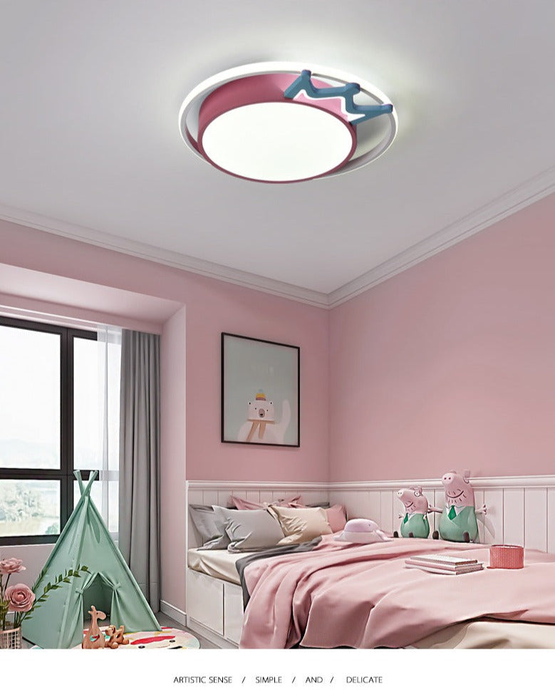 Childrens Room Lights Modern Led Fixture Warm Crown Ceiling Lights