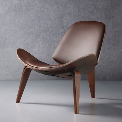 Panton Chair Three-Legged Shell Chair Ash Plywood Fabric Upholstery Furniture Modern Lounge Chair Replica