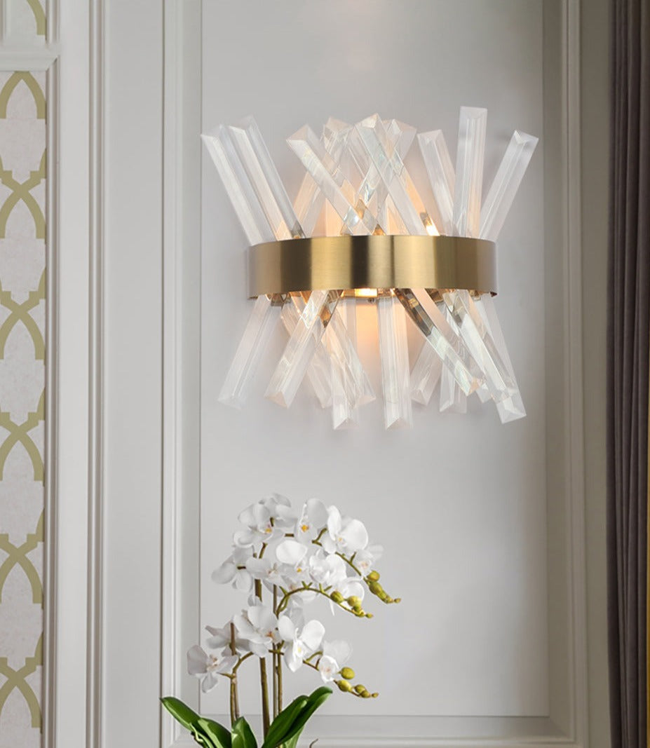 Wall Lamps Modern Gold LED Crystal Wall Sconce Lights