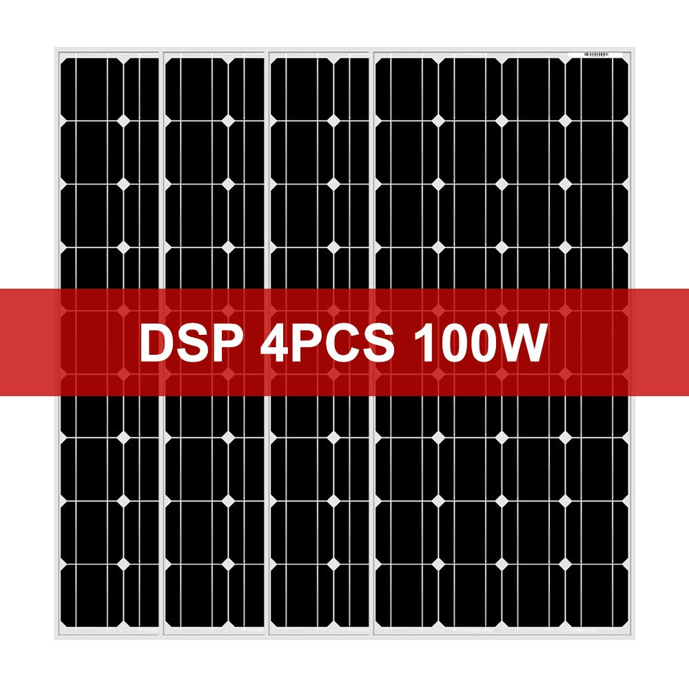 Solar Panel Waterproof Glass Solar Panels 100W -1400W 8V Monocrystalline Solar Board/RV Charge 12V