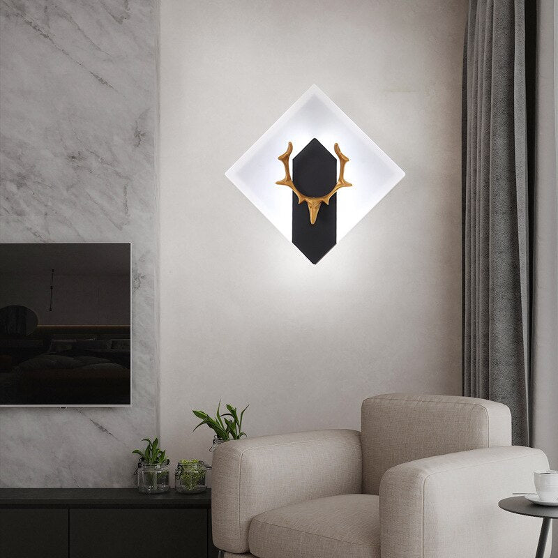 Wall Lamps Modern Nordic Creative Antler Background Sconce Wall Lights