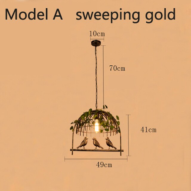 Pendant Light Vintage Bird Cage Lights Garland Hanging Garden Pendant Lights