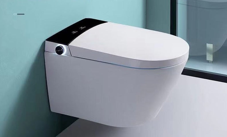 Bathroom Toilet P-trap Wall Hung Intelligent WC Elongated Remote Controlled Smart Bidet Toilette