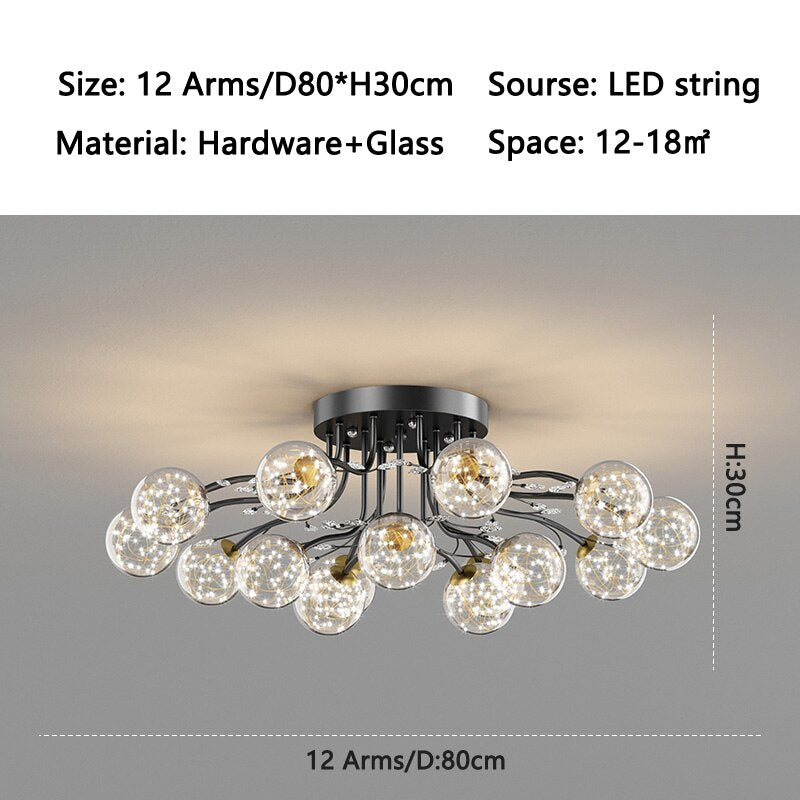 Chandelier Nordic Glass Ball G9 Led Ceiling Lights Crystal Ceiling Lamps Chandeliers