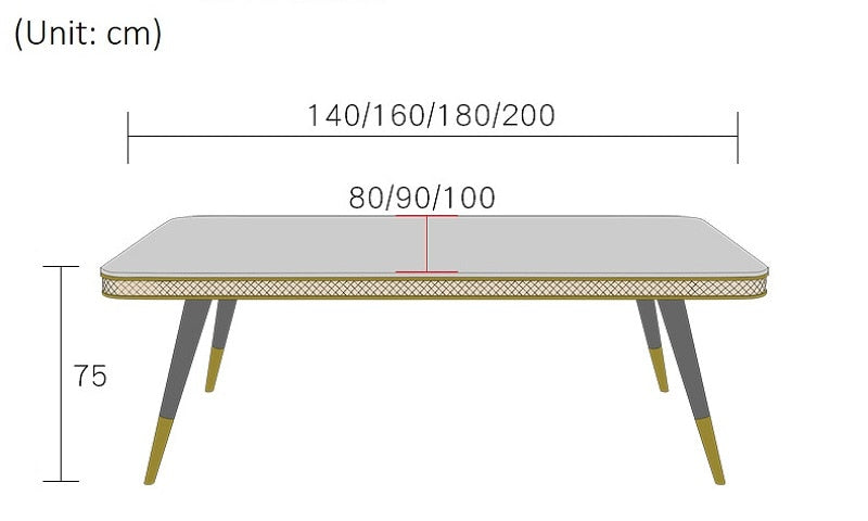 Dining Table Set Italian Luxury Design Marble Top Esstisch-Set Metal Legs Tables