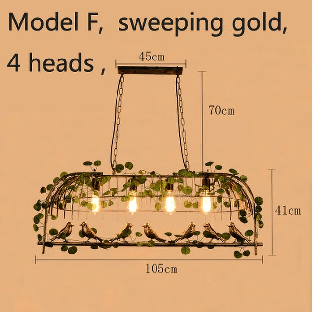 Pendant Light Vintage Bird Cage Lights Garland Hanging Garden Pendant Lights