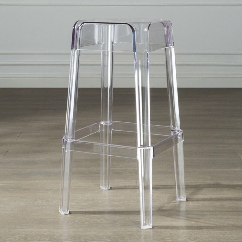 Ghost Chairs Nordic Stools Square Creative Transparent Plastic Chair Crystal Acrylic Stool