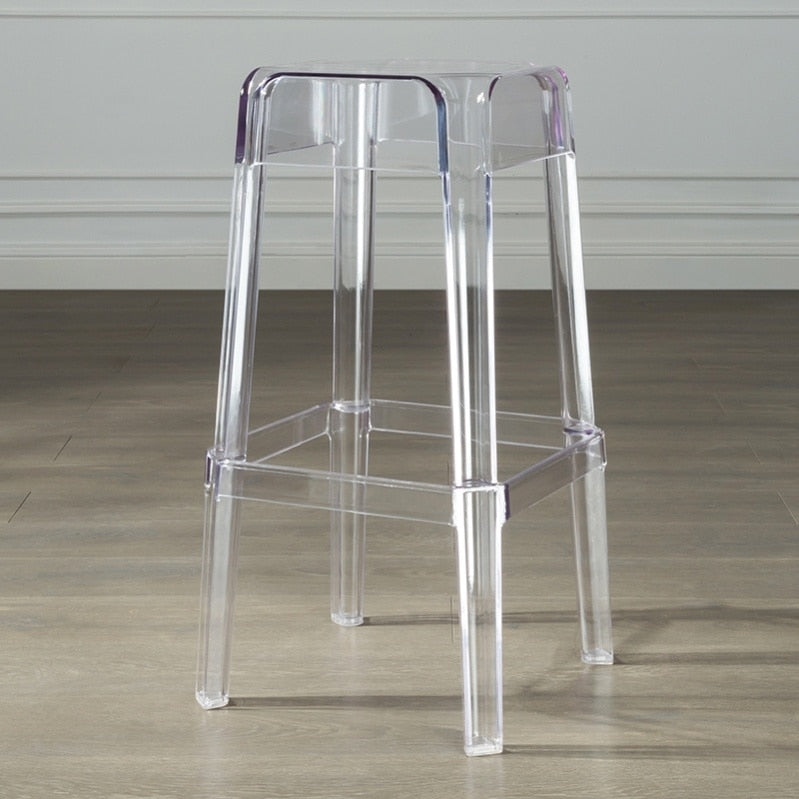 Ghost Chairs Nordic Bar Stools Square Creative Transparent Chair Crystal Acrylic Stool