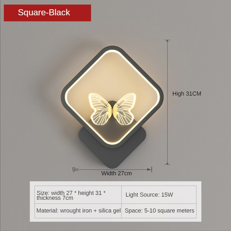 Wall Lamps Modern LED Sconce Butterfly Aisle Gold Bedside Corridor Wall Lights