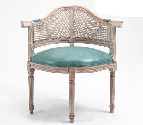 Dining Chair Antique Rattan Back Solid Wood Esszimmerstuhl Leisure Chairs