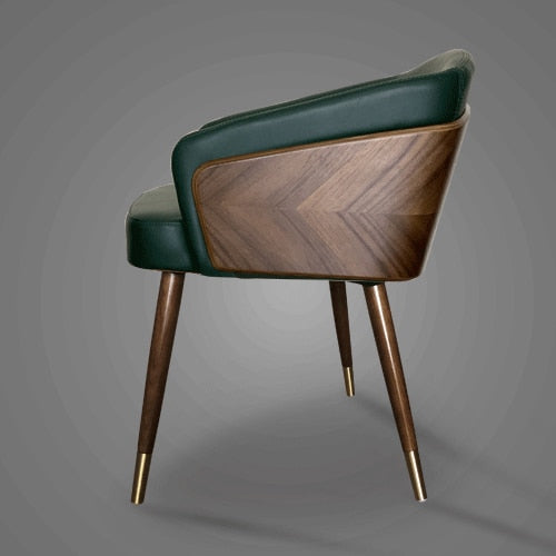 Club Chair Modern Leisure Nordic Solid Wood Leather Art Backrest Stool Club Chairs