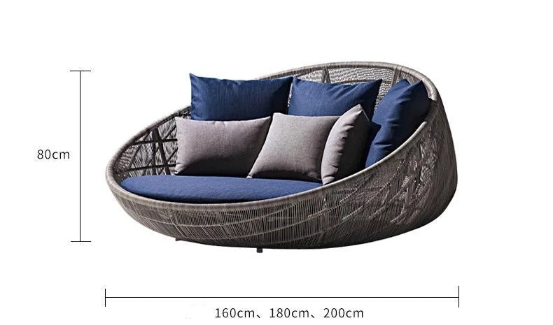 Outdoor Furniture Set Balcony Garden Leisure Round Rattan Sofa Couch