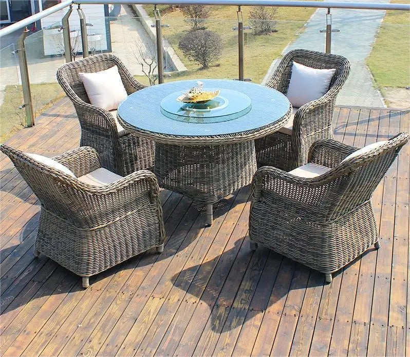 Outdoor Furniture Set Luxury Backyard Balcony Rattan Furniture Garden Sets