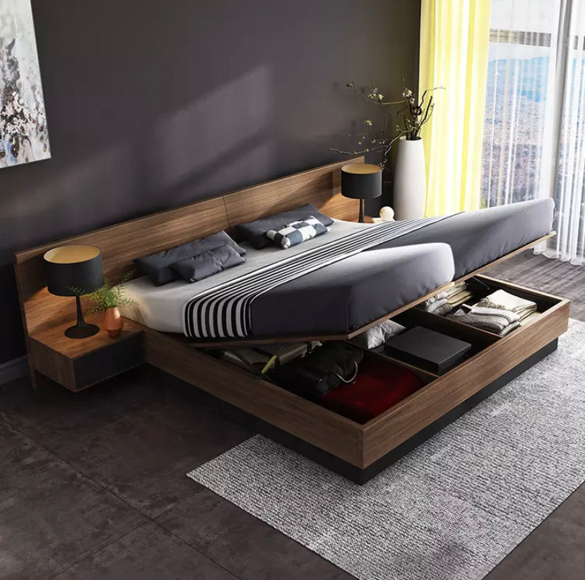 Double Bed Set Modern Simple Tatami Bed With Storage Schlafzimmer Bett Set