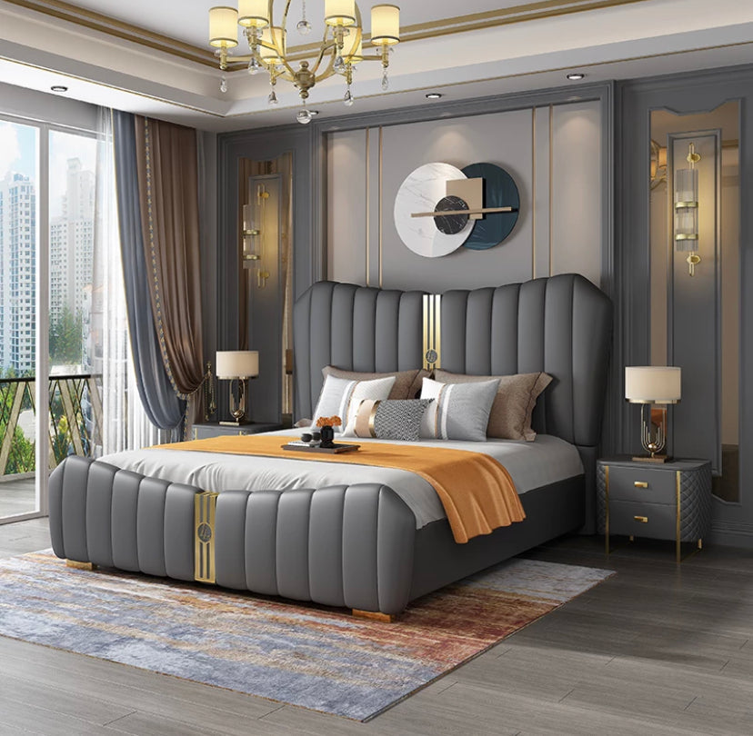 Double Beds Bedroom Modern Room Upholstered Double Size Bett Storage European Wooden Bed