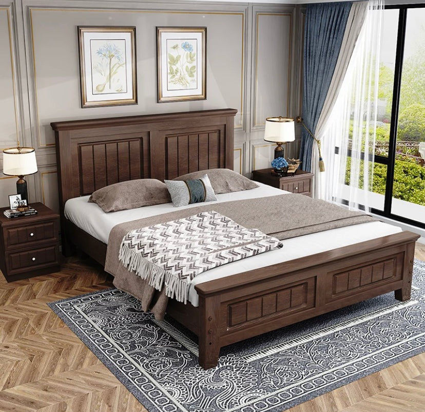 Double Beds Set Modern Wood Bed Solid Wood Schlafzimmer Bett Set 