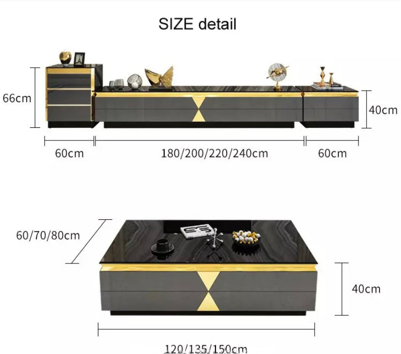 TV Lowboards And Coffee Table With Drawer Living Room Furniture Fernsehtisch Sets Luxury TV Unit Cabinets 