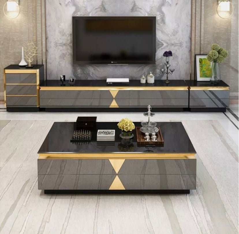 TV Lowboards And Coffee Table With Drawer Living Room Furniture Fernsehtisch Sets Luxury TV Unit Cabinets 