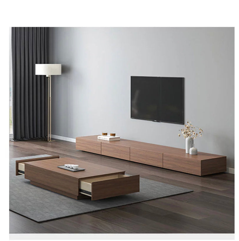 TV Stand Sets Contracted Wooden Retractable TV Lowboard Fernsehtisch