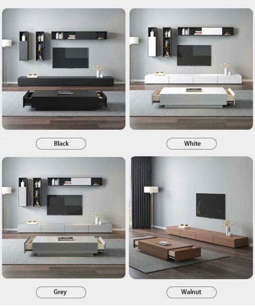 TV Stand Sets Contracted Wooden Retractable TV Lowboard Fernsehtisch