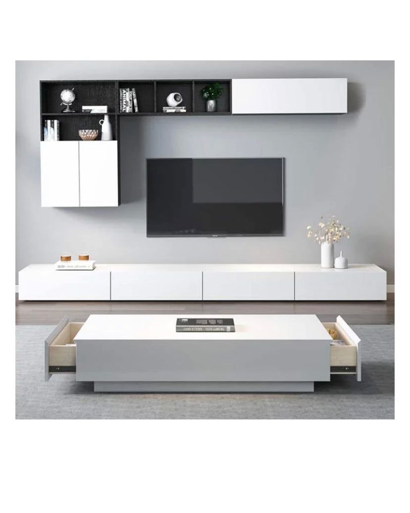 TV Stand Sets Contracted Wooden Retractable TV Lowboard Fernsehtisch