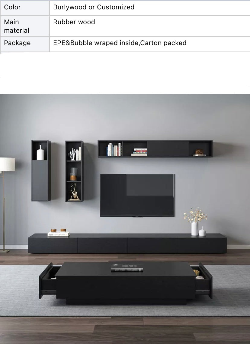 TV Stand Sets Contracted Wooden Retractable TV Lowboard Fernsehtisch