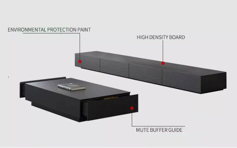 TV Stand Sets Contracted Wooden Retractable TV Lowboard Fernsehtisch