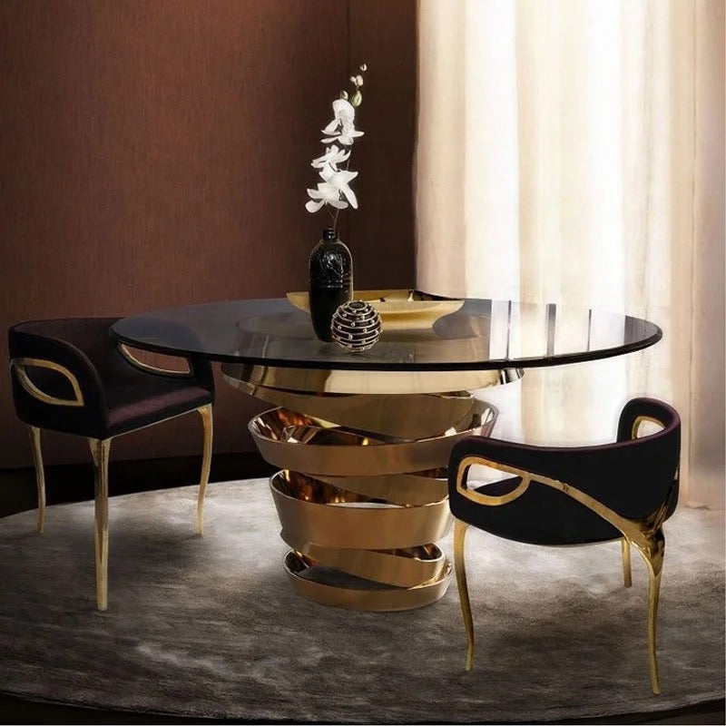 Dining Room Chairs Design Leather Velvet Gold Metal Luxury Dining Chairs