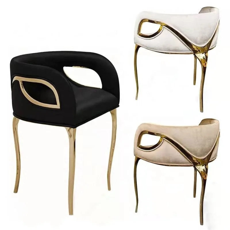 Dining Room Chairs Design Leather Velvet Gold Metal Luxury Dining Chairs