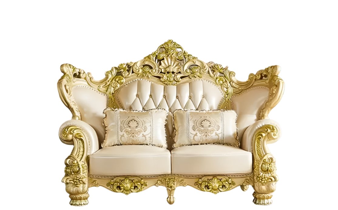 2023 New Arrival Antique European Sofa Baroque Style Classic Design Real Leather Sofa Set 