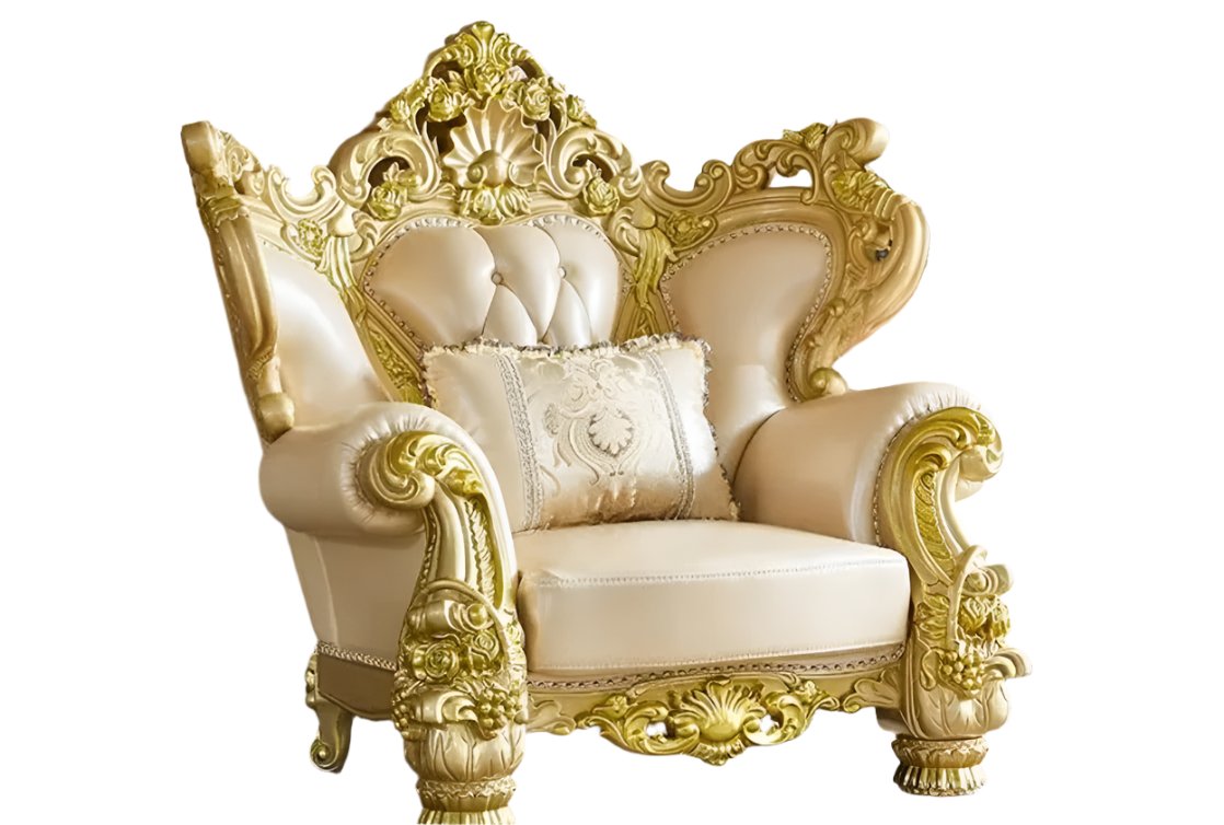 2023 New Arrival Antique European Sofa Baroque Style Classic Design Real Leather Sofa Set 