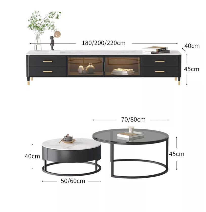 Coffee Table TV Cabinet Combination Fernsehschrank Modern Luxury Minimalist TV Lowboards