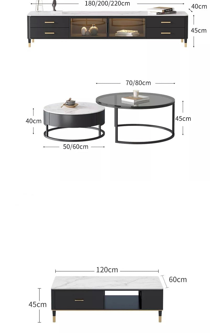 Coffee Table TV Cabinet Combination Fernsehschrank Modern Luxury Minimalist TV Lowboards