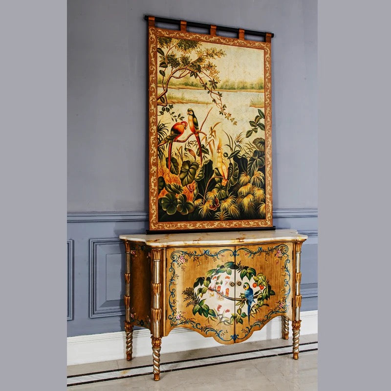 French Style Sideboard Plus Wall Art Hand Painted Oriental Baroque Design Furniture