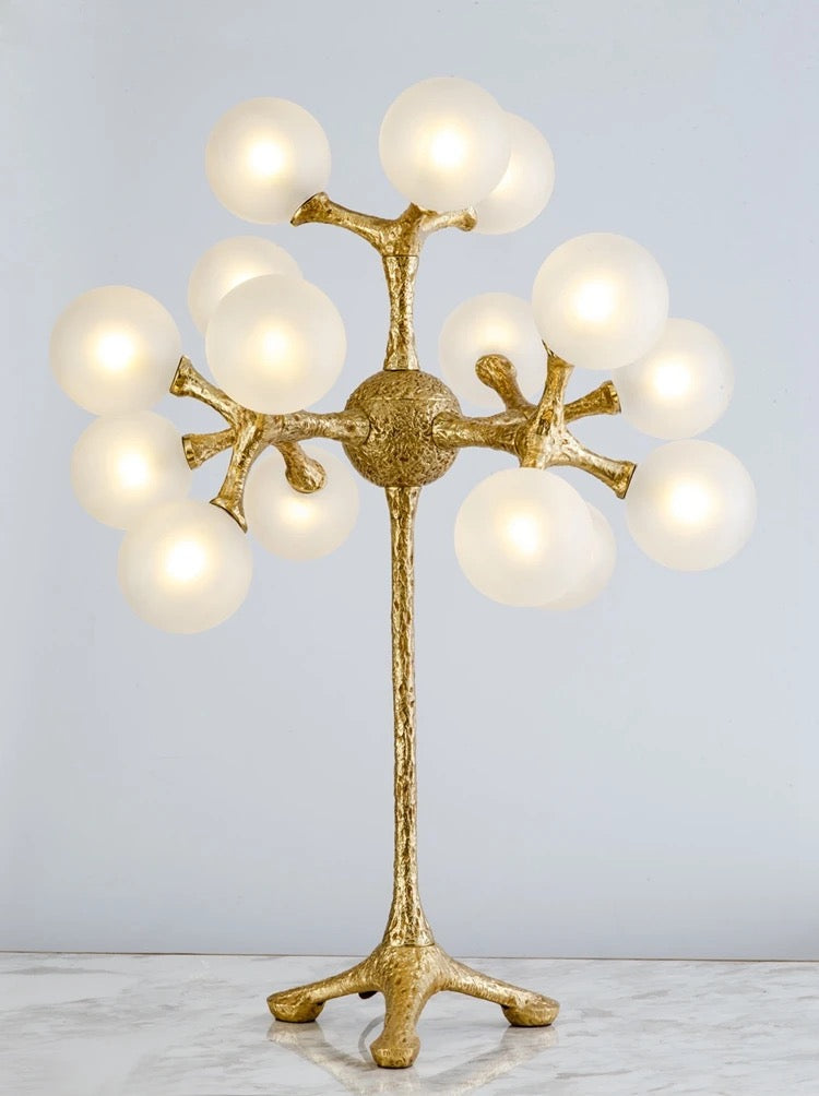 Pendant Light Golden Copper & Frosted White Glass Balls Nordic Lighting