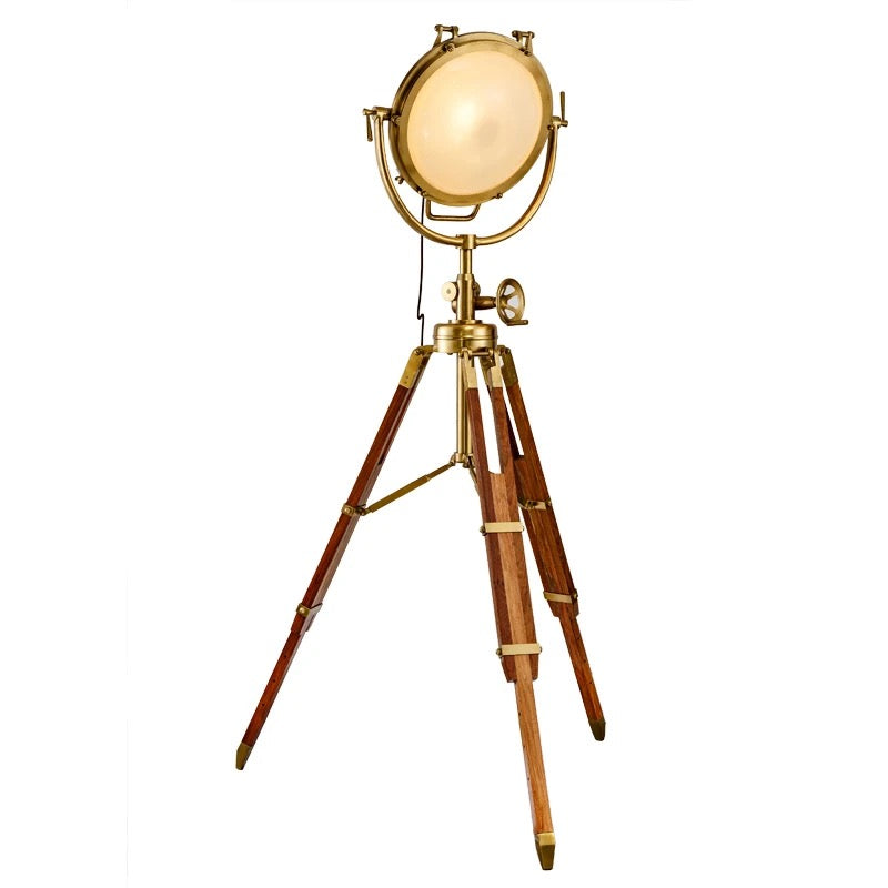 Floor Lamp Standing Light Copper and Redwood Tall Luxury Distinctive Tripod Lamps