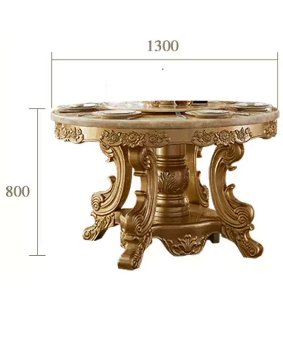 Dining Room Table Set Golden Foil Hand Carved Italian Baroque Design Dining Room Furniture Sets