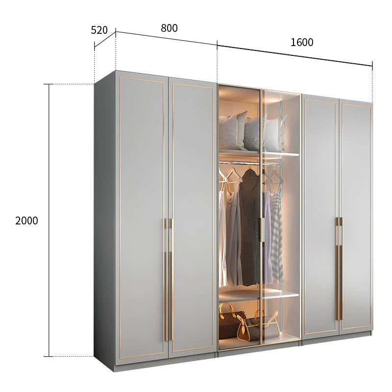 Wardrobe Bedroom Wooden Combination Wall Luxury Storage Wardrobe