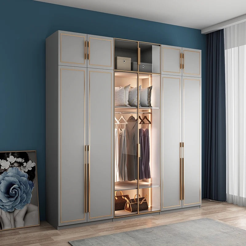 Wardrobe Bedroom Wooden Combination Wall Luxury Storage Wardrobe