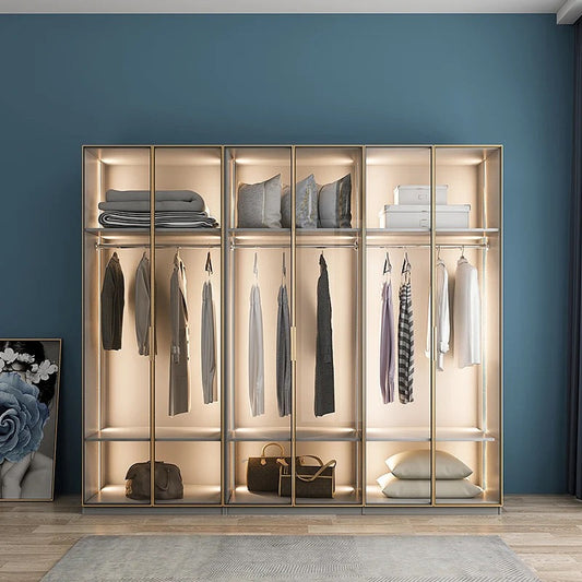 Wardrobe Bedroom Wooden Combination Wall Luxury Storage Wardrobe