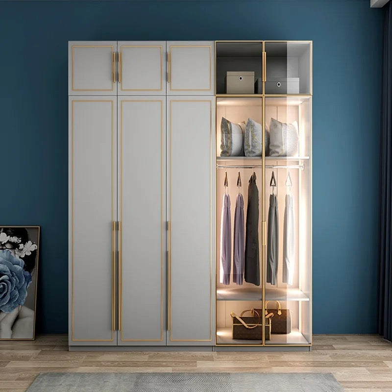 Wardrobe Bedroom Wooden Combination Wall Luxury Storage Wardrobe