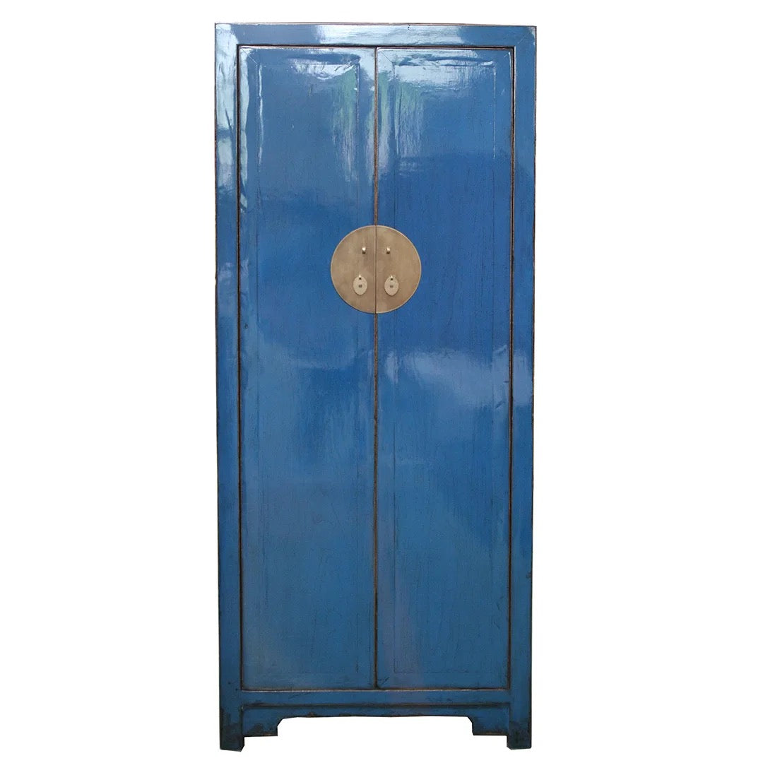 Antique Retro Wardrobe Bedroom Furniture Solid Wood Lacquered Armories Wooden Clothes Wardrobe