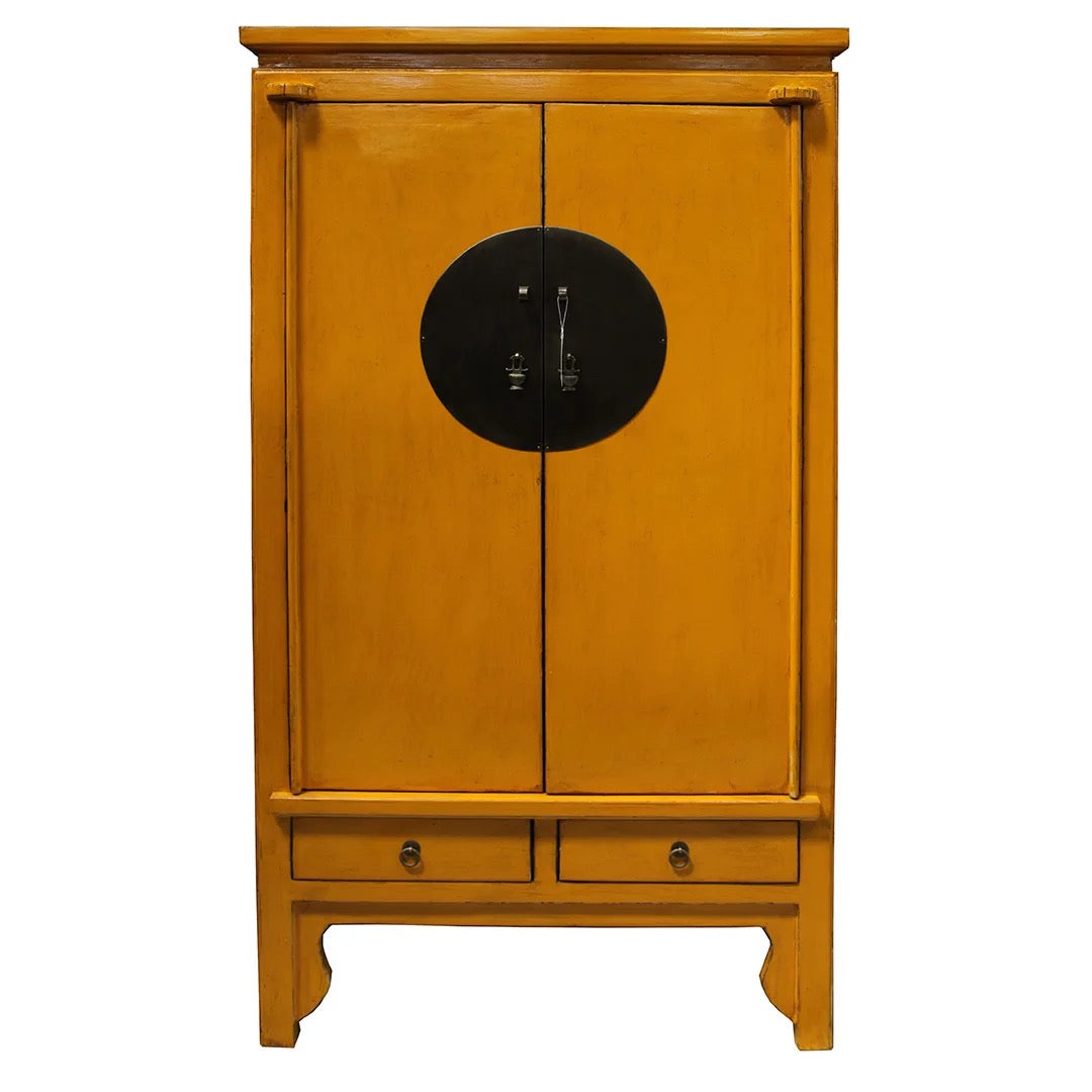 Antique Retro Wardrobe Bedroom Furniture Solid Wood Lacquered Armories Wooden Clothes Wardrobe