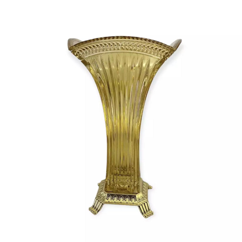 Luxury Decorative Art Classic Olympus Flower Glass Vase Gold Hand Made OEM Vase