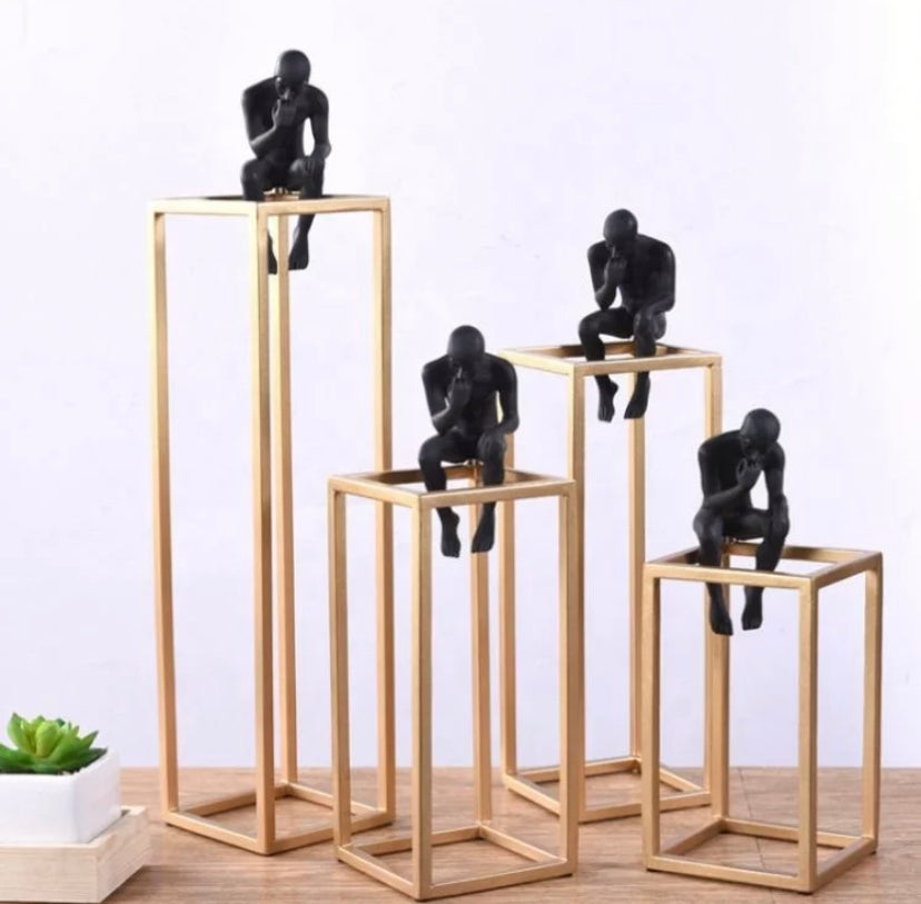 Black Statues Ornaments Modern Luxury Decorative Art