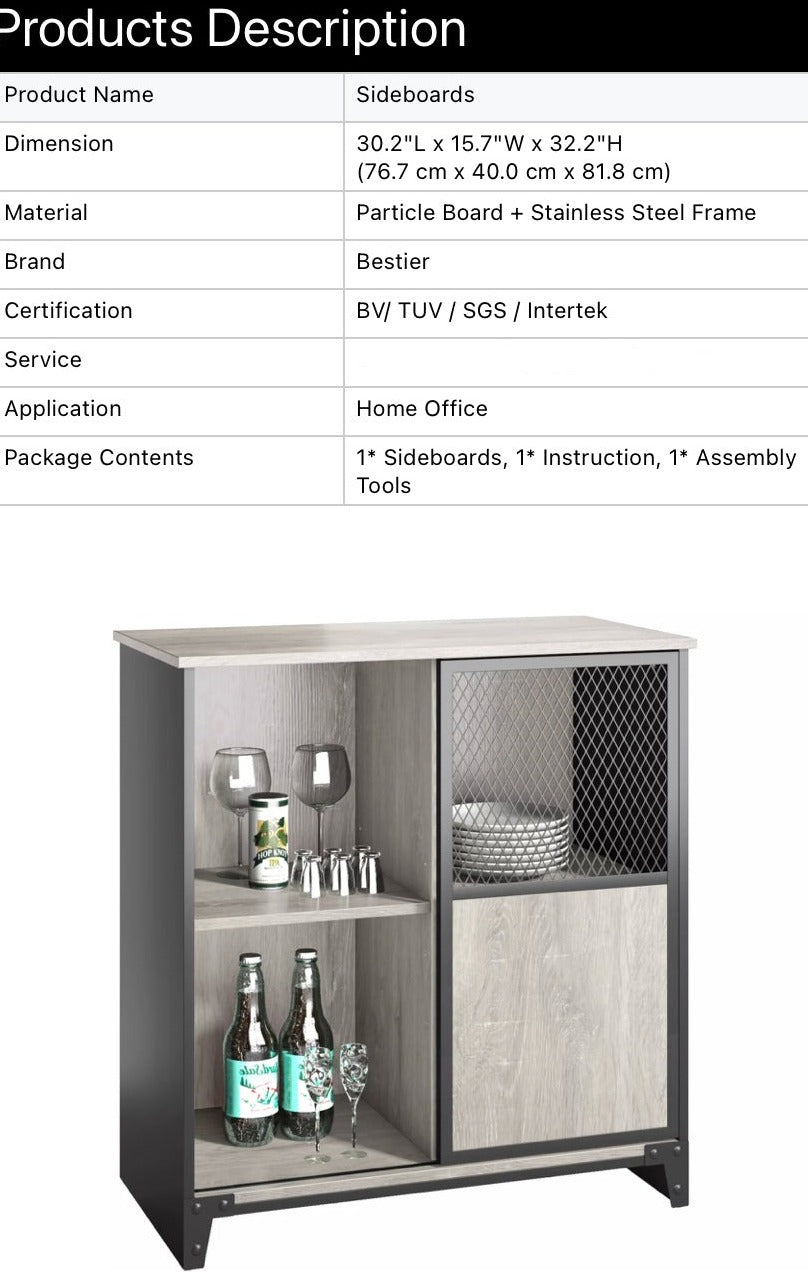 Buffets & Sideboards Mini Cabinet Sliding Barn Door Modern Wine Sideboard Anrichten