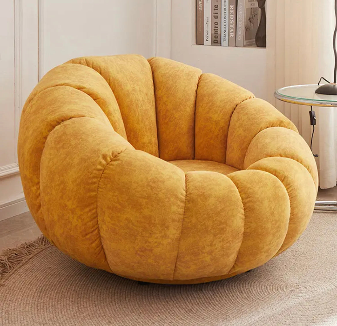 Luxury Pumpkin Sofa Single Comfort Level Summer Chair & Sofa Cushions