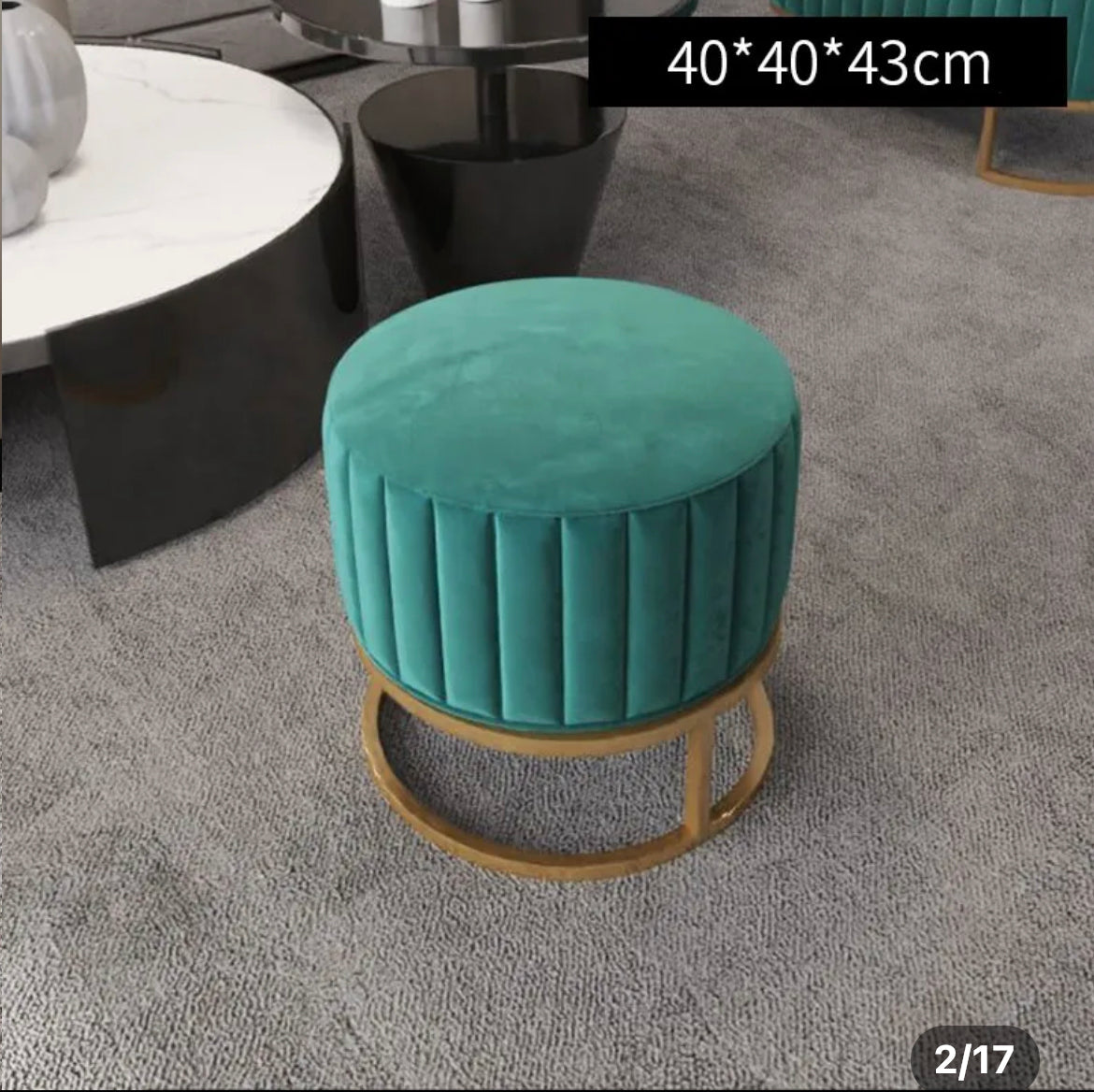 Bench Light Luxury Ottoman Stool High Quality Round Velvet Shoe Change Benches