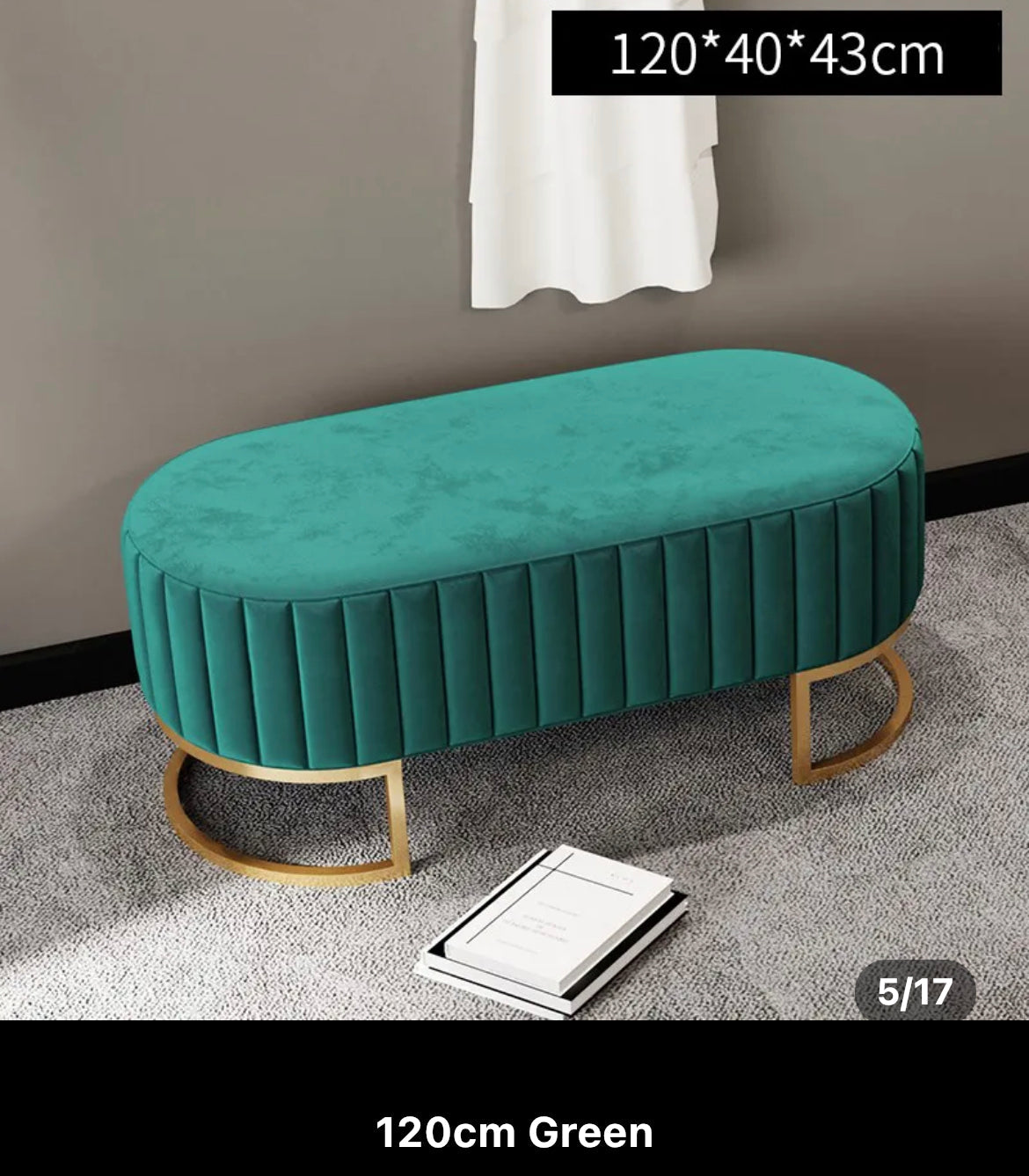 Bench Light Luxury Ottoman Stool High Quality Round Velvet Shoe Change Benches