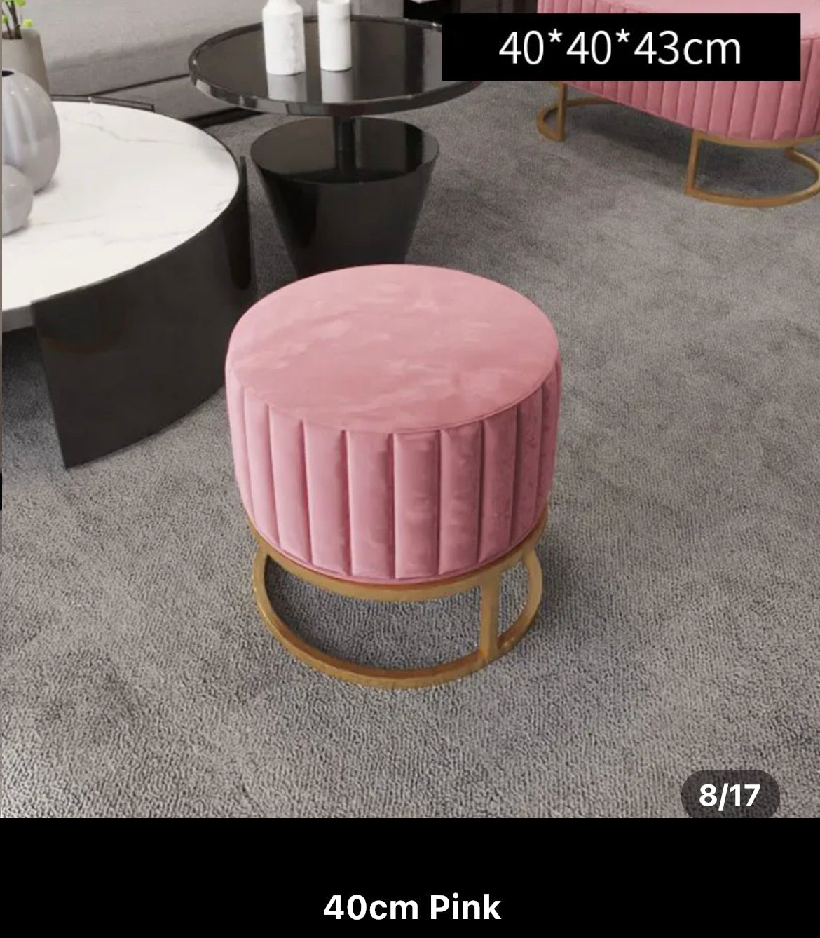 Bench Light Luxury Ottoman Stool High Quality Round Velvet Shoe Change Benches